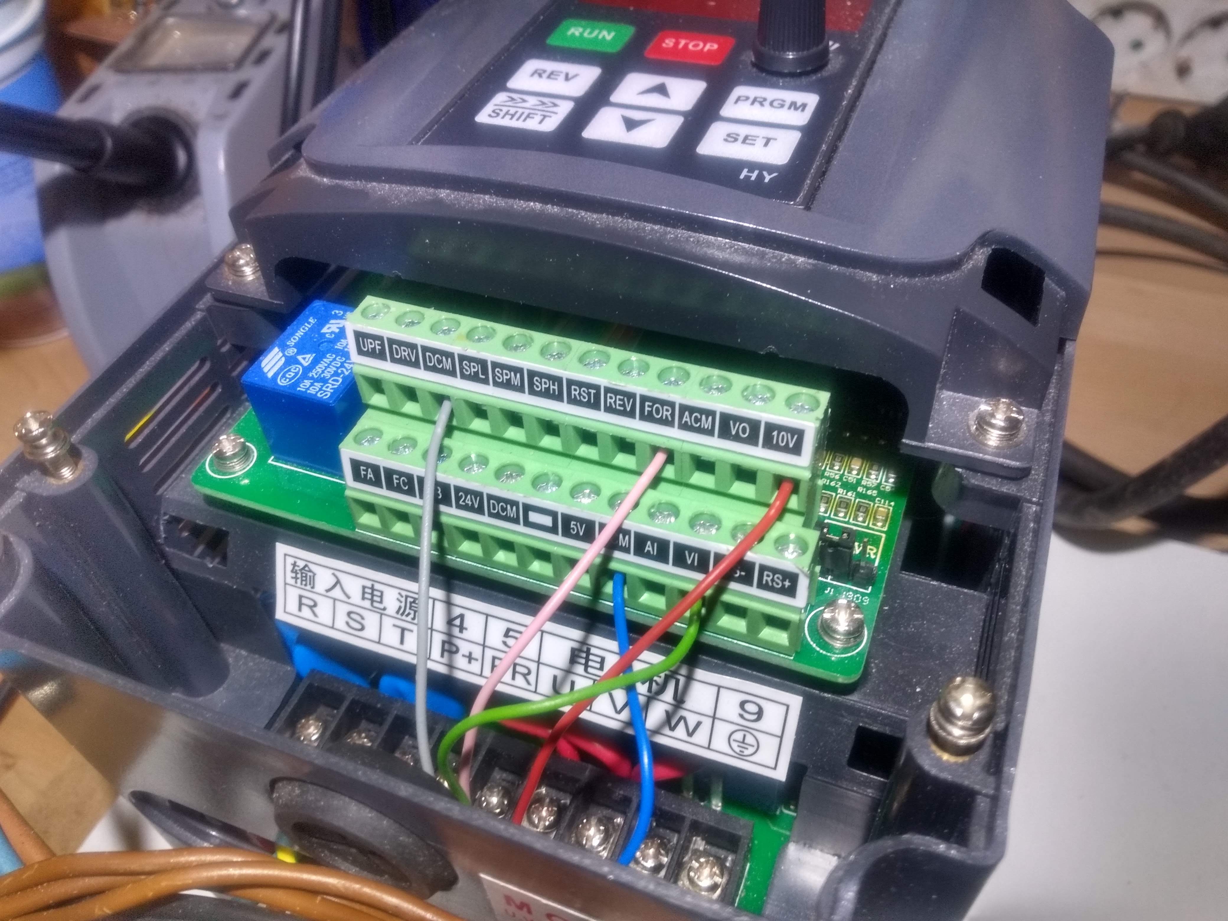 Wiring of the inverter