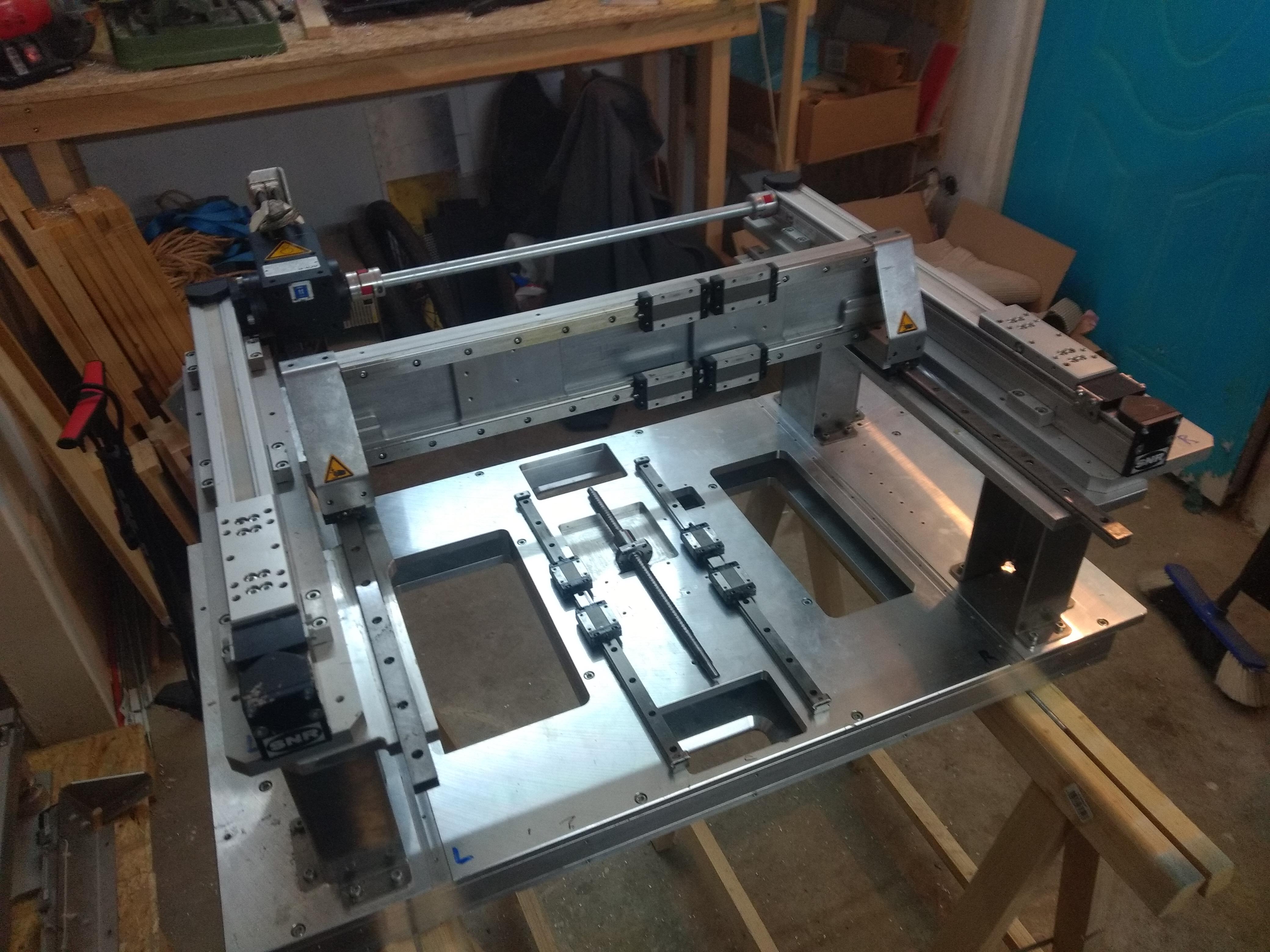 x-axis rails mounted