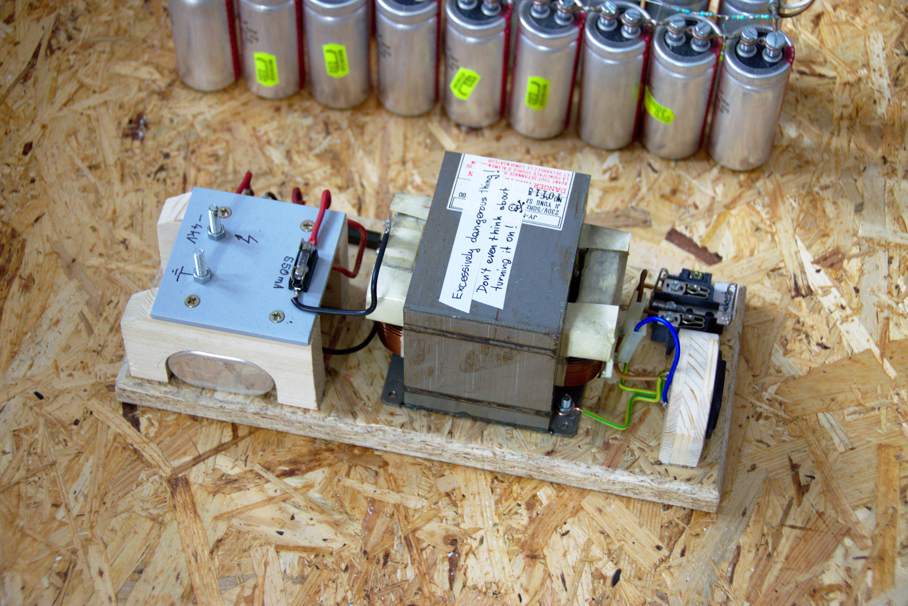 Microwave transformer to charge capacitor bank