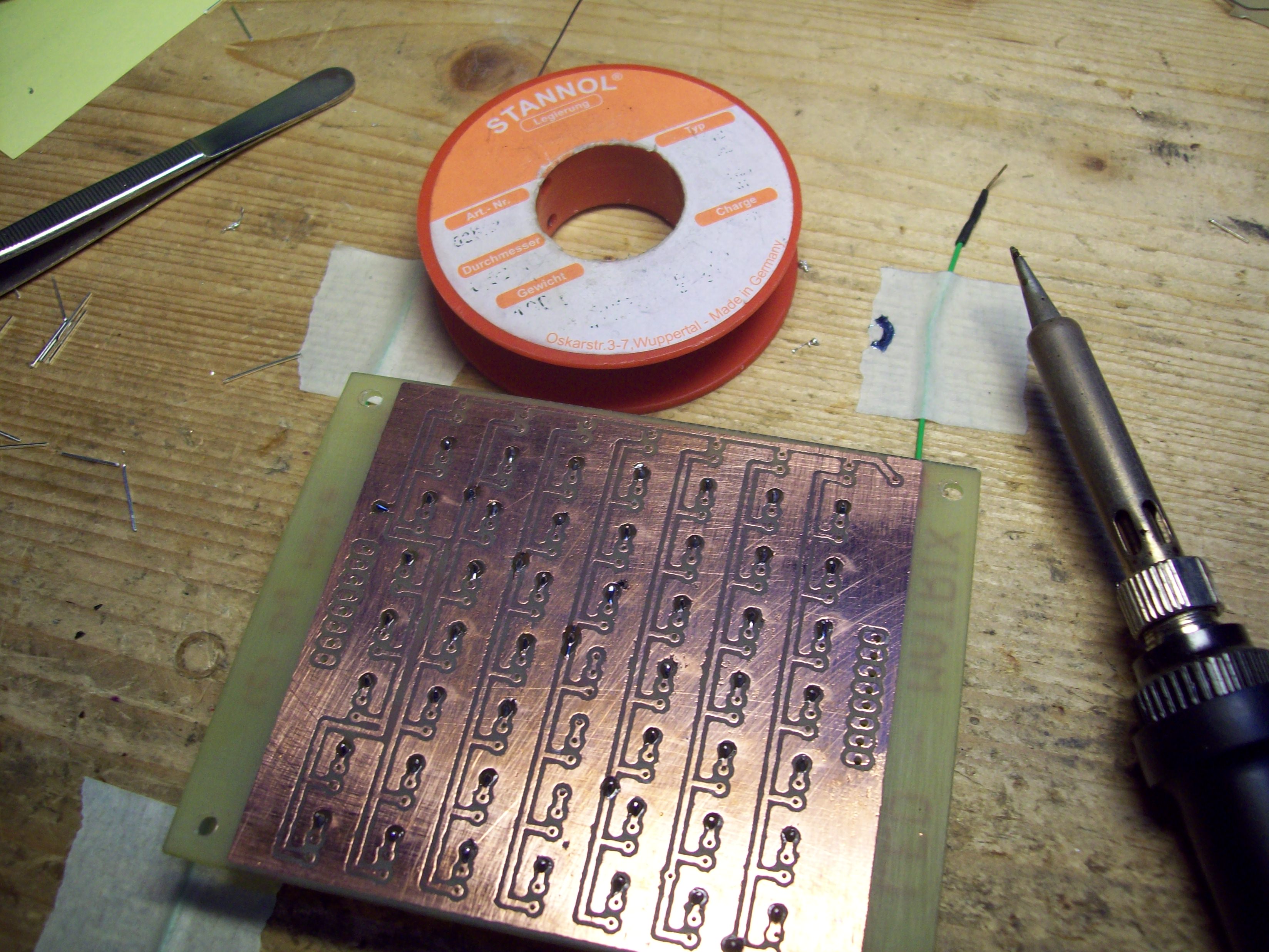 Soldering homemade Matrix PCBs